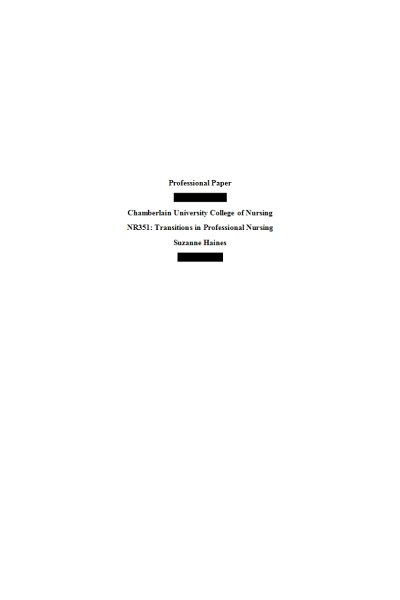 NR 351 Week 6 Assignment; Professional Paper -Creating a Friendly Healthcare Environment for LGBTQIA+ Patients