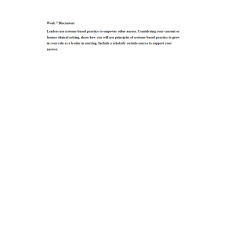 NR 351 Week 7 Discussion; Leaders and Systems-Based Practice