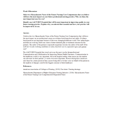 NR 351 Week 8 Discussion; Reflection on Essentials and Competencies