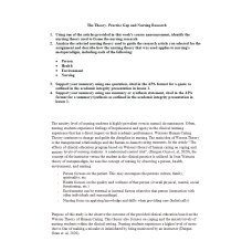 NR 715 Week 1 Discussion; The Theory- Practice Gap and Nursing Research - Watsons Human Caring Theory