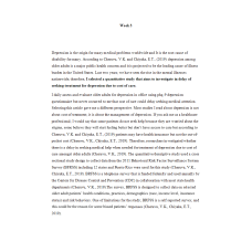 NR 715 Week 3 Discussion; Quantitative Article Critique - Depression