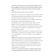 NR 606 Week 5 Discussion: ADHD Case Study Presentation