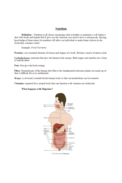 Digital Study Guide; Nutrition