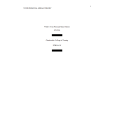 ETHC 445N Week 8 Your Personal Moral Theory