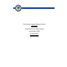 NR 509 Week 2 iHuman Assignment Reflection Worksheet