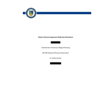 NR 509 Week 5 iHuman Assignment Reflection Worksheet