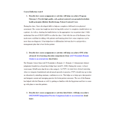 NR 509 Week 8 Course Reflection