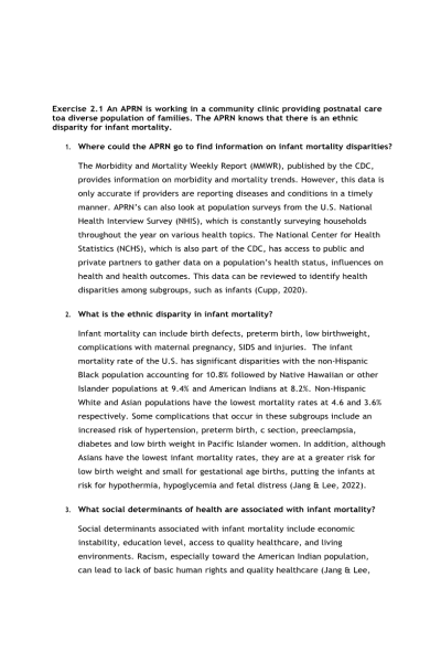 NR 503 Week 1 Discussion; Exercise and Discussion Questions from Curley Textbook Chapter 2, Exercise 2