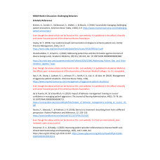 NR 509 Week 4 Discussion; Challenging Behaviors - References