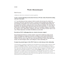 NR 509 Week 4 Discussion; Client Challenges - Adolescent client who is reluctant to answer questions