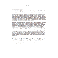 NR 509 Week 4 Discussion; Client Challenges - Patient's Behavior Exhibits Sexism