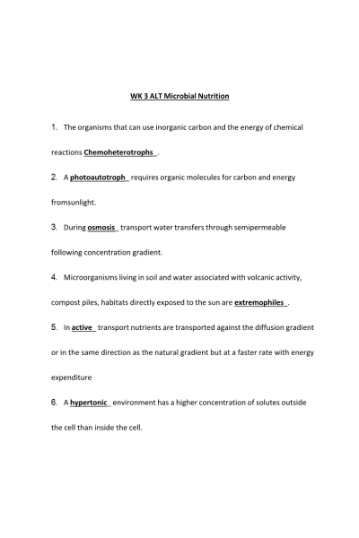 BIOS 242 Week 3 Assignment; Microbial Nutrition