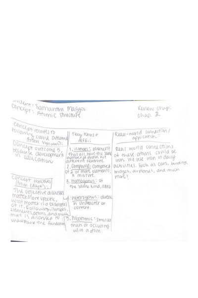 CHEM 120 Week 1 Assignment; Remediation Dropbox