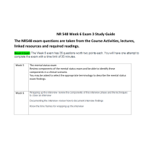 NR 548 Week 6 Exam 3 Study Guide