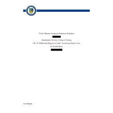 NR 576 Week 6 iHuman Assignment Reflection Worksheet
