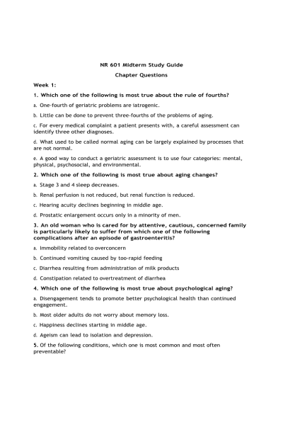 NR 601 Week 4 Midterm Study Guide Chapter Questions