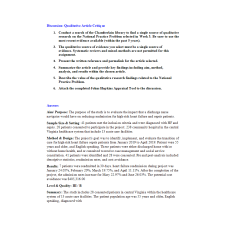 NR 715 Week 4 Discussion & Response; Qualitative Article Critique