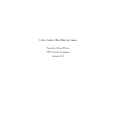 NR 715 Week 7 Assignment; Evidence Synthesis of Heart Failure Interventions