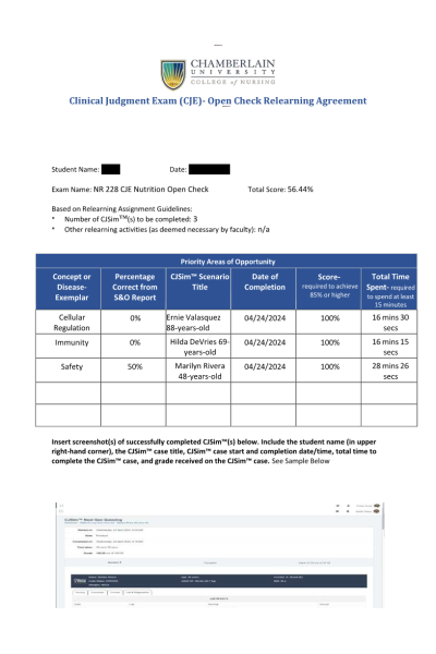 NR 228 CJE Open Check Relearning Assignment
