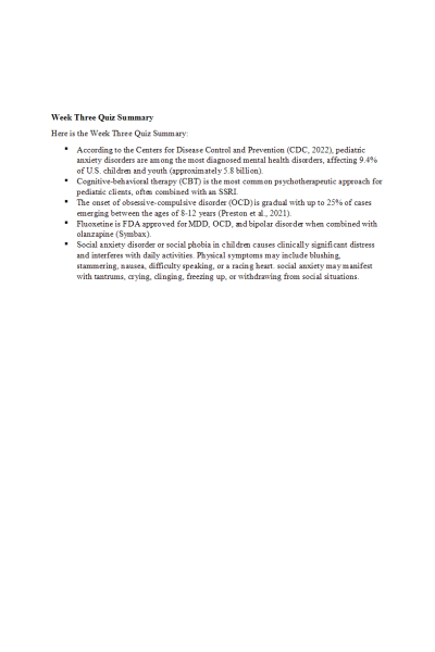 NR 606 Week 3 Quiz Summary