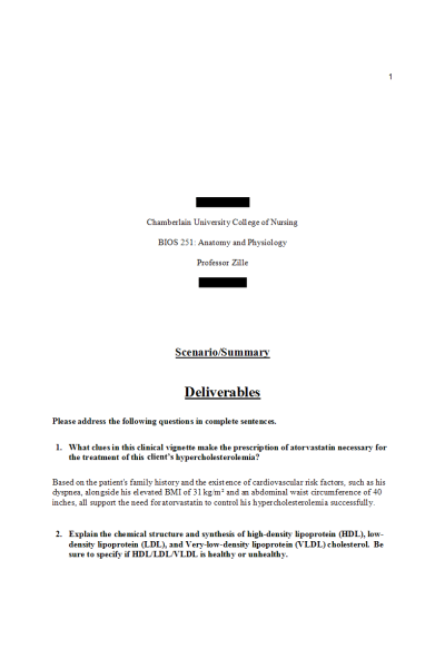 BIOS 251 Week 2 Assignment; Case Study