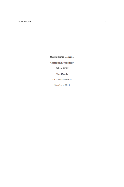 ETHC 445N Week 5 Assignment: You-decide Essay with Presentation