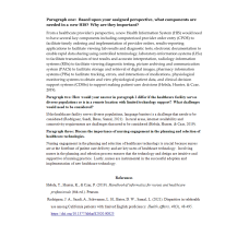 NR 361 Week 2 Discussion; Technology in Healthcare