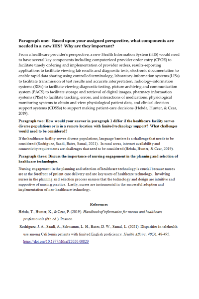 NR 361 Week 2 Discussion; Technology in Healthcare
