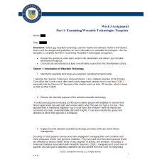 NR 361 Week 3 Assignment Part 1; Examining Wearable Technologies