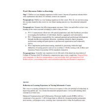NR 361 Week 8 Discussion; Reflection on Knowledge