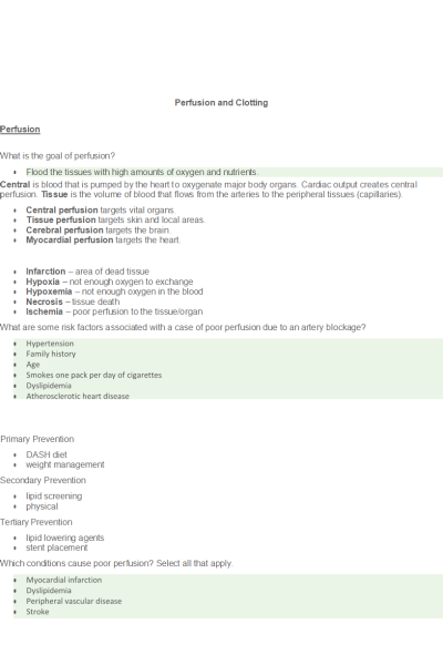 NR 283 Week 4 eDapt; Perfusion and Clotting - 19 points