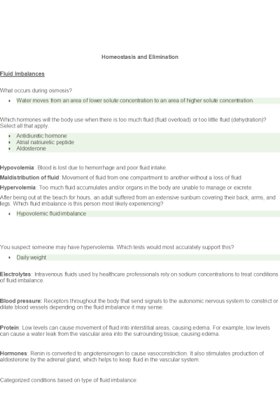 NR 283 Week 5 eDapt; Homeostasis and Elimination - 37 Points