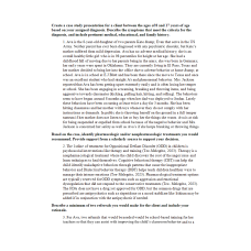NR 606 Week 5 Discussion: ADHD Case Study - Ava is the 8-year-old daughter of two parents
