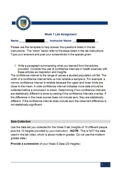 MATH 225 Week 7 Lab Assignment