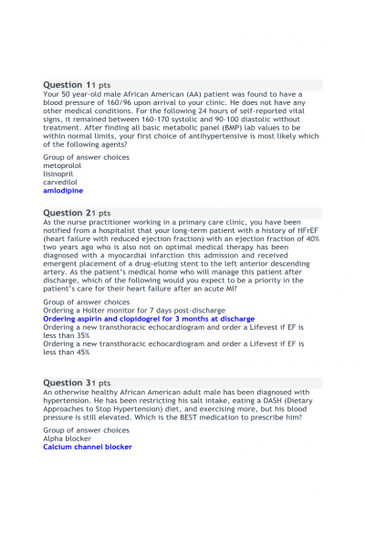 NR 667 Week 1 Full Length Practice Exam