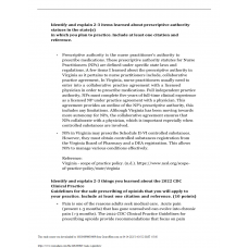 NR 667 Week 1 State-Specific Prescribing Laws and Regulations Quiz