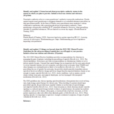 NR 667 Week 1 State-Specific Prescribing Laws and Regulations Quiz