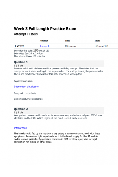 NR 667 Week 3 Full Length Practice Exam