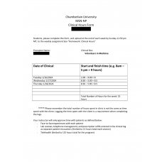 NR 602 Week 2 Assignment; Homework; Clinical Hours