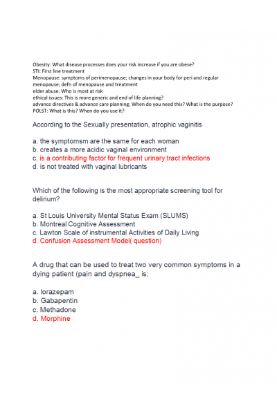 NR 601 Week 8 Final Exam Questions Study