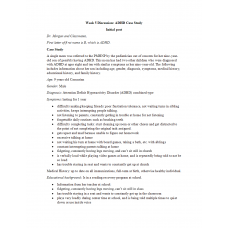 NR 606 Week 5 Discussion; ADHD Case Study