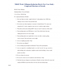 NR 602 Week 3 IHuman Case Katherine Harris -Cough and Shortness of breath
